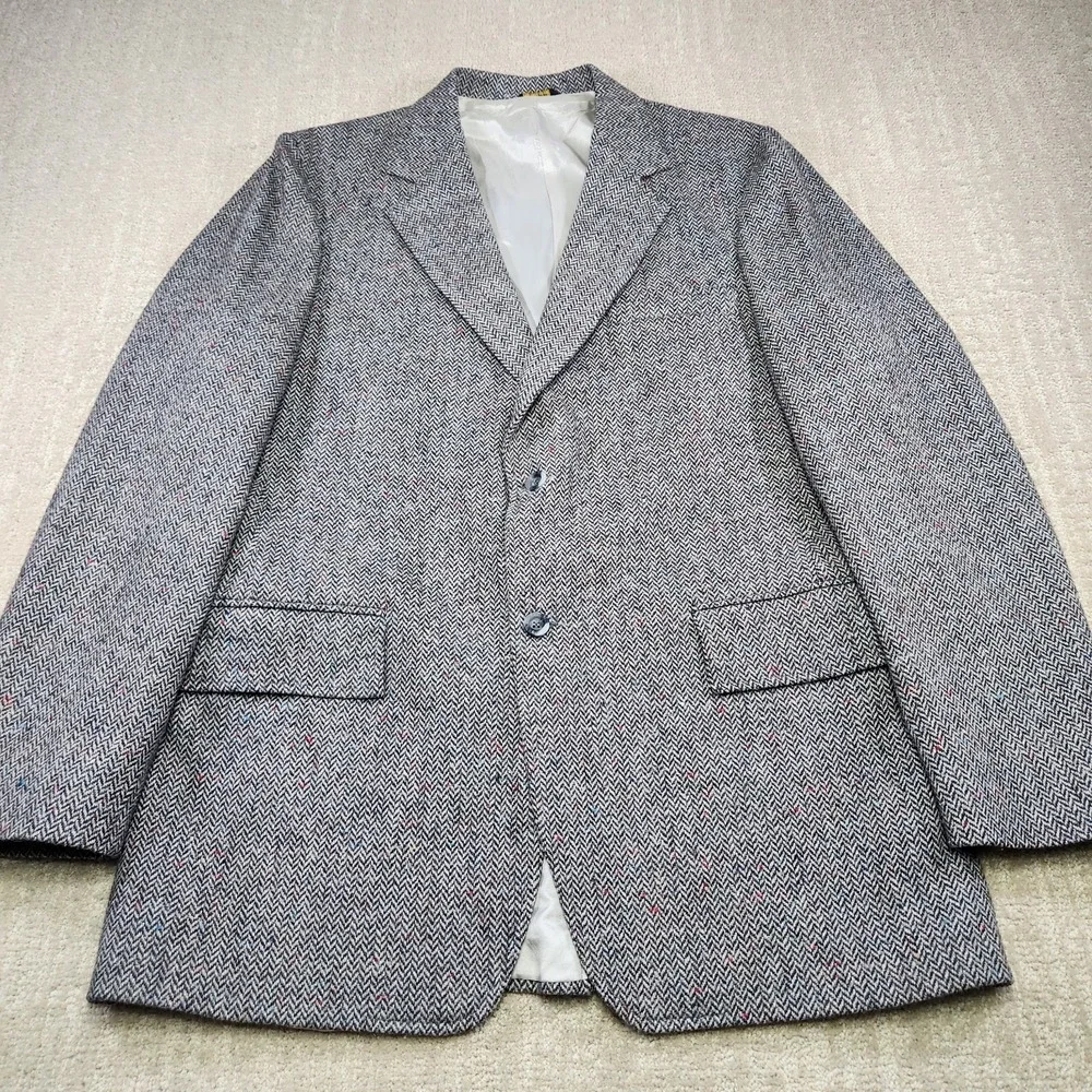 Vintage Herringbone Tweed Blazer Men 40R Wool Sport‎ Coat Jacket Archdale